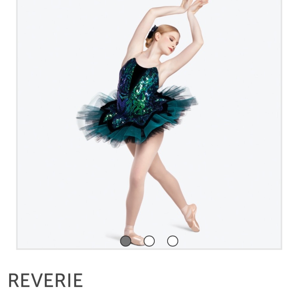 NWT Revolution Dance Costume Ballet. Adult small. Green black blue. Reverie